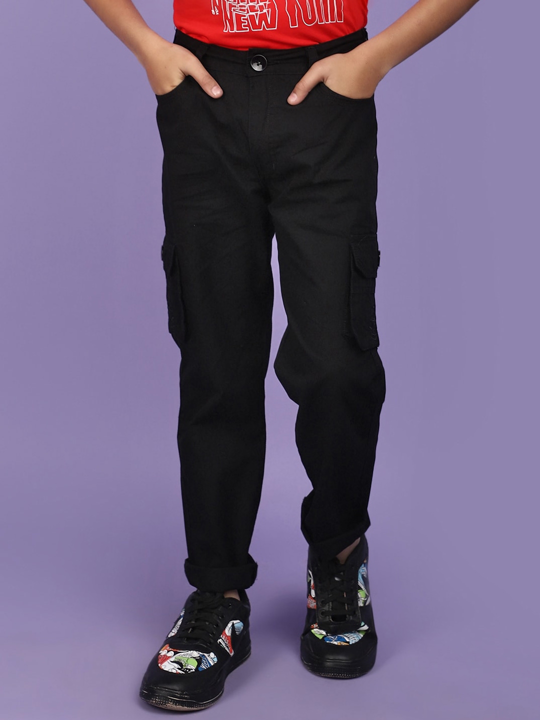Buy V Mart Boys Mid Rise Cotton Cargos Trousers - Trousers for Boys ...