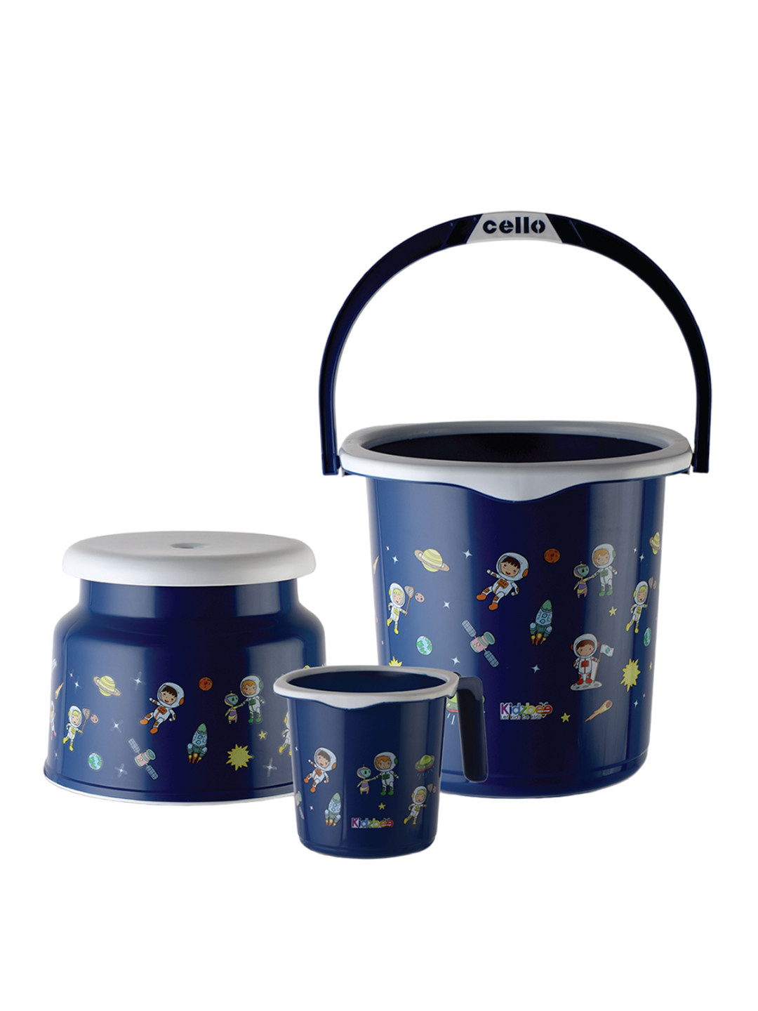 Set Da Bagno Cello Kidzbee Cosmic Explorer Splash – 3 Pezzi In Plastica, Leggero E Robusto, Design Accattivante, Facile Da Pulire, Per Bambini - 3