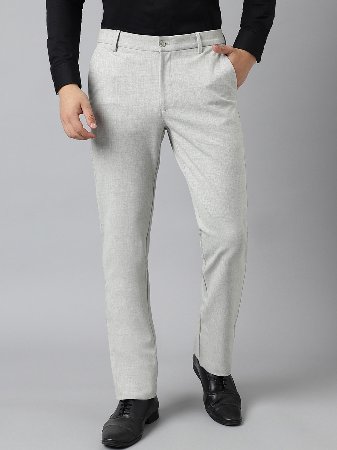 Buy SUBTRACT Men 4 Way Stretch Flex Waist Slim Fit Formal Trousers ...