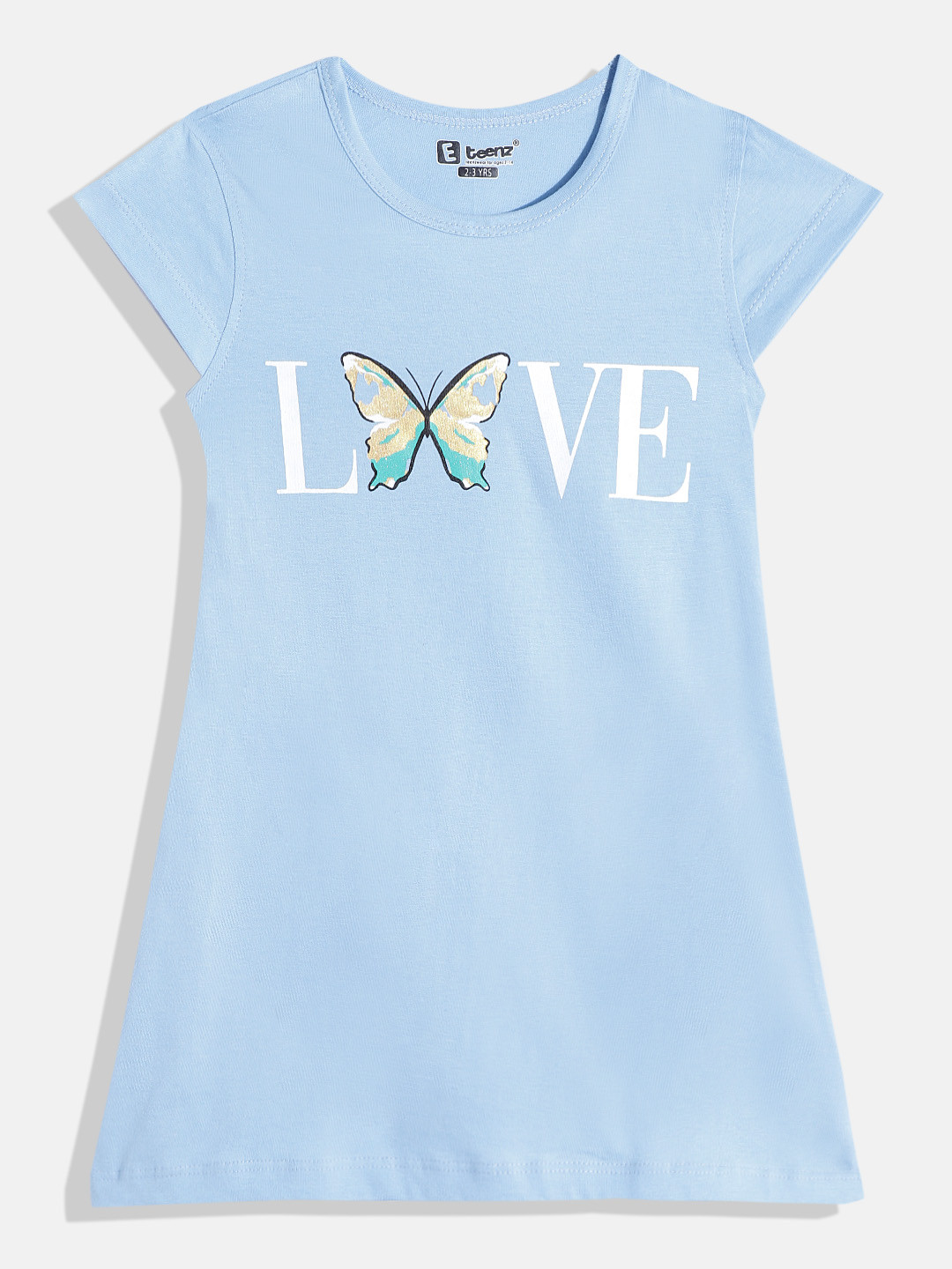 Zion Girls All Over Printed A line Casual Dress - Grey main image 0