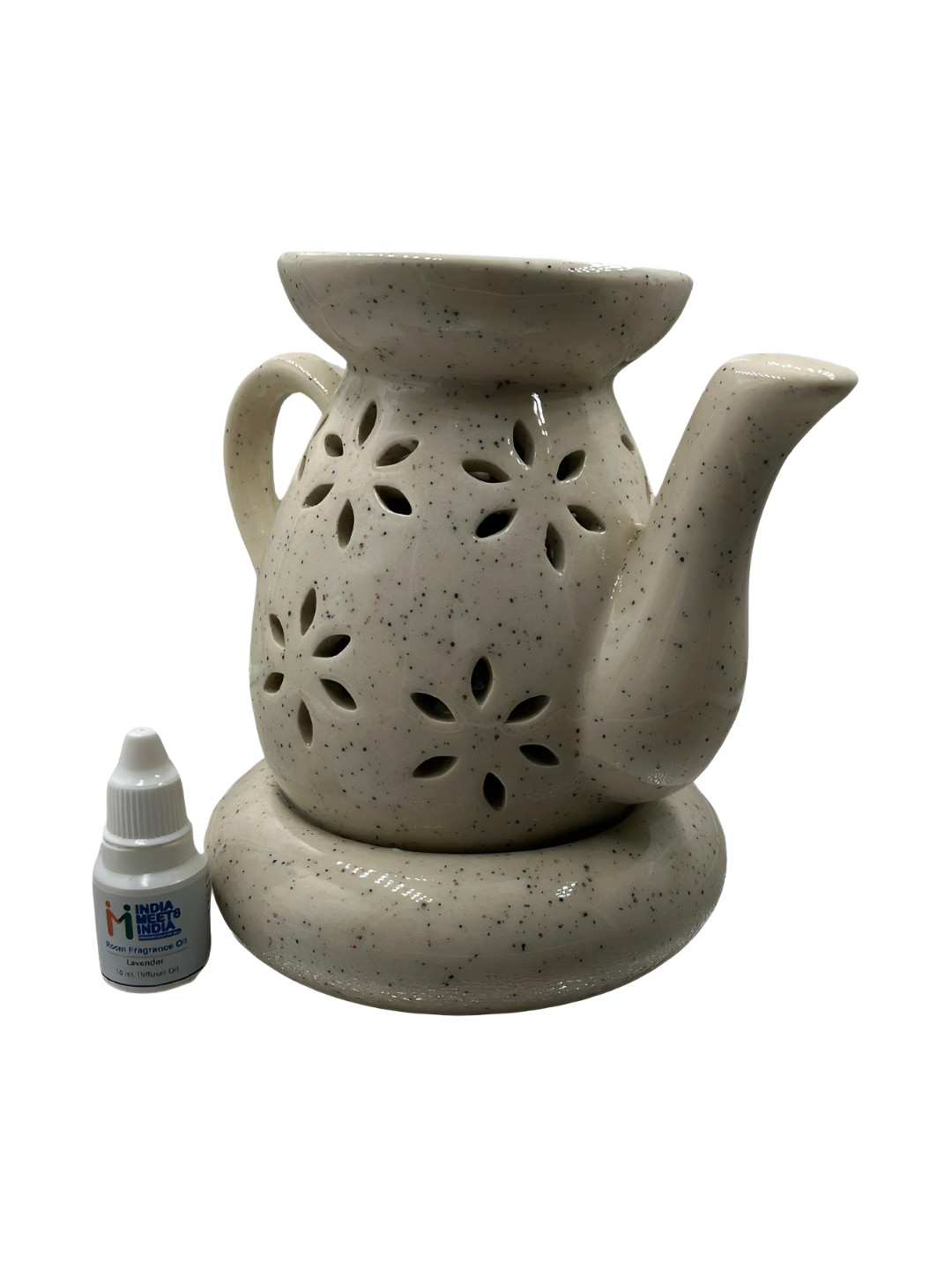 Buy INDIA MEETS INDIA Cream Colored Textured Kettle Shape Ceramic ...