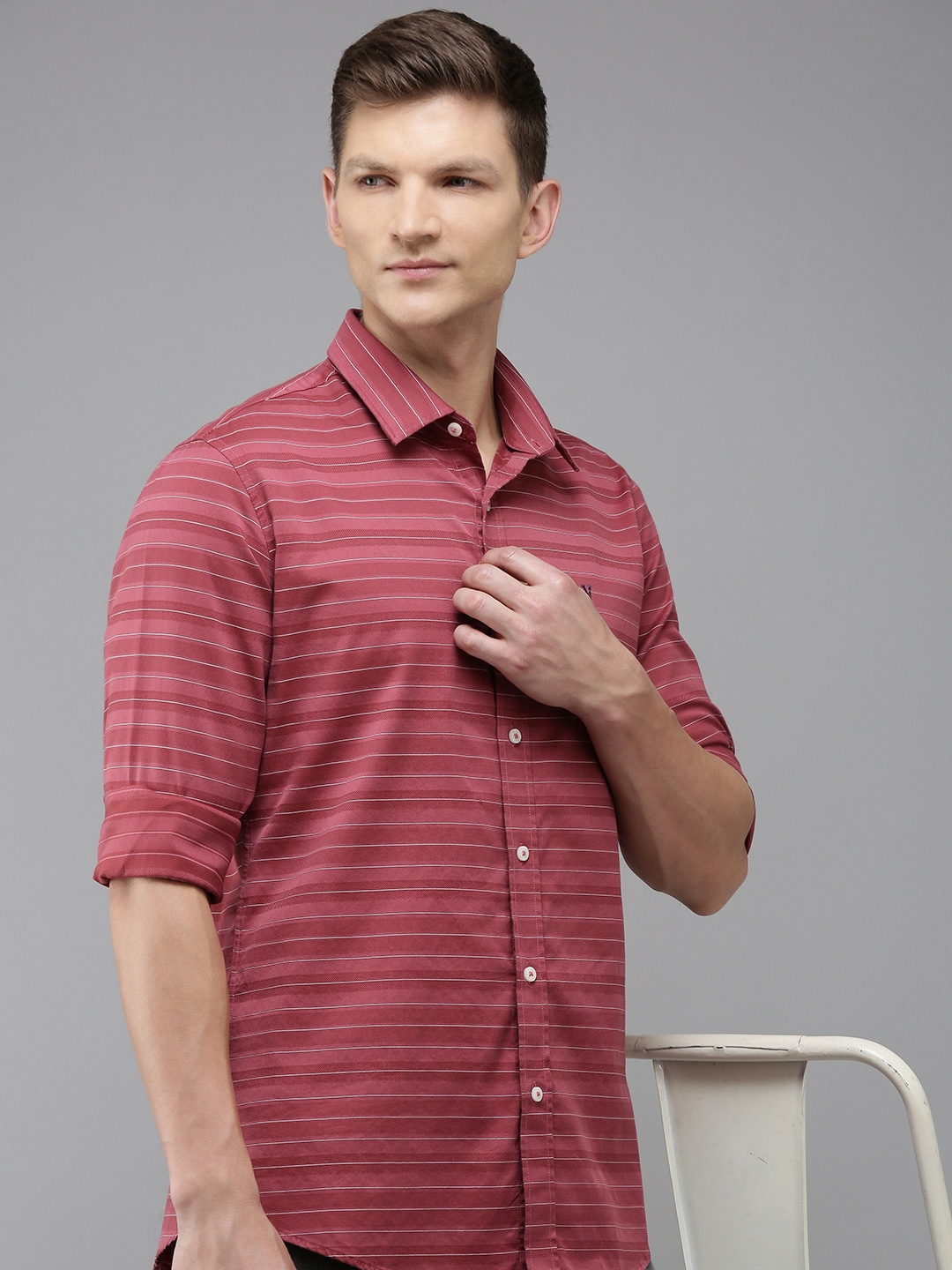 Buy Van Heusen Sport Slim Fit Striped Pure Cotton Casual Shirt - Shirts ...