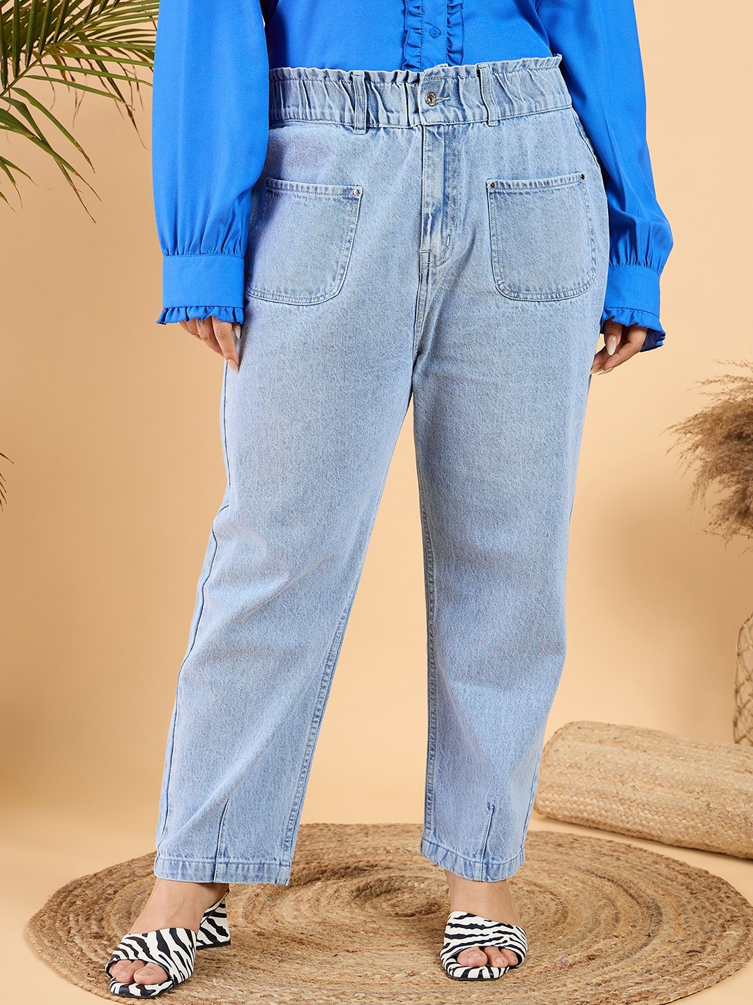 Buy CURVY STREET Plus Size Women Wide Leg Mid Rise Clean Look Pure ...