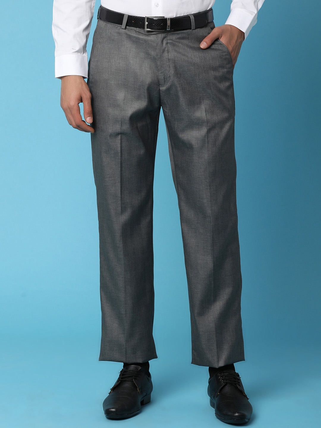 Buy V Mart Men Textured Mid Rise Slim Fit Cotton Trouser - Trousers for ...