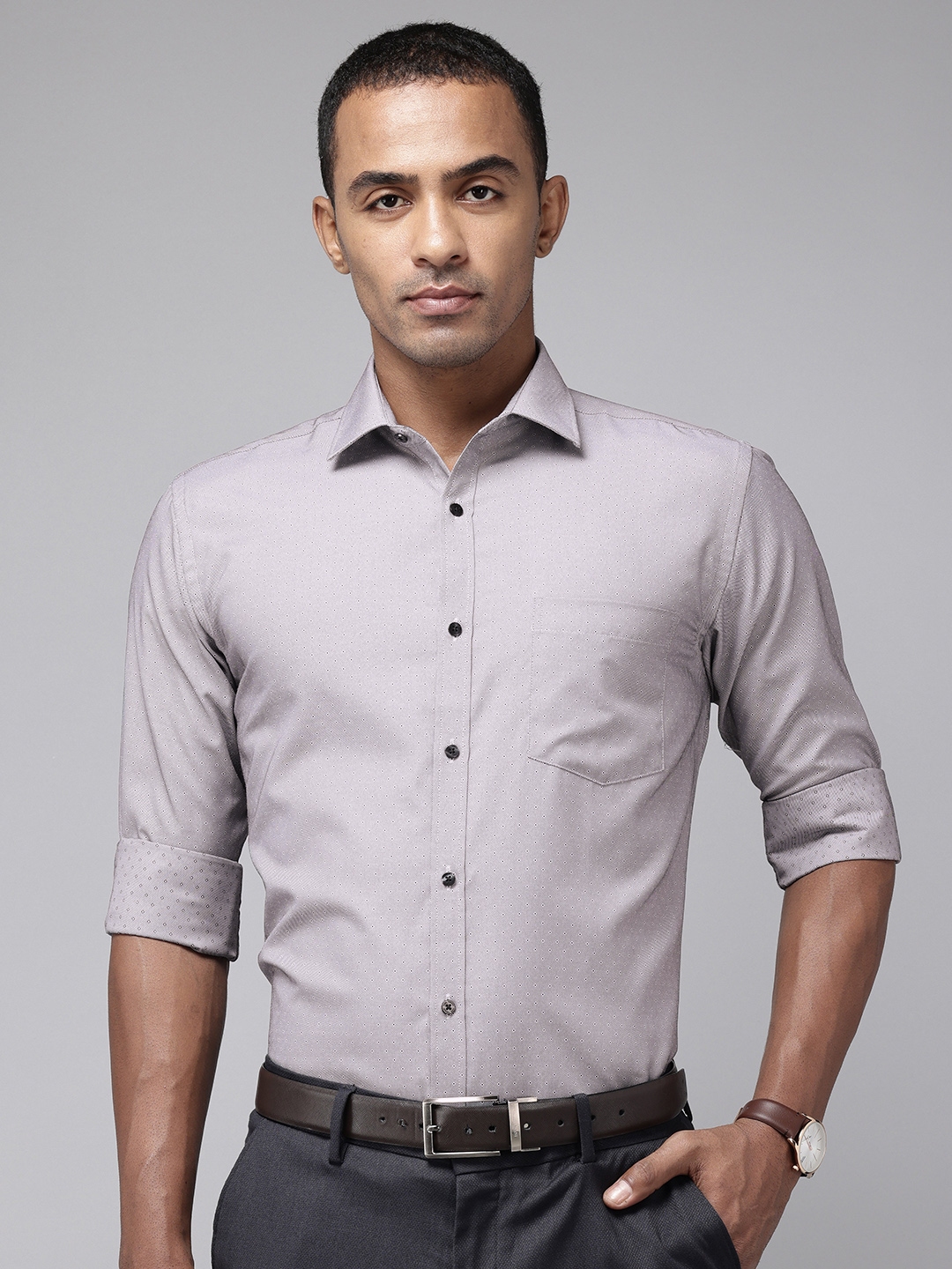 Buy Park Avenue Self Design Slim Fit Opaque Formal Shirt - Shirts for ...
