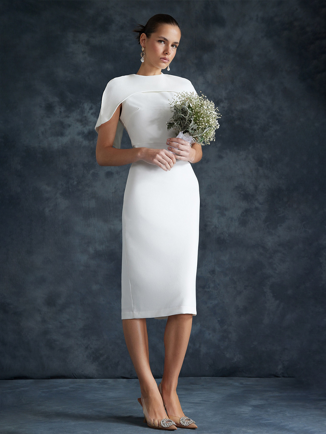 Women's Red Round Neck Sheath Dress