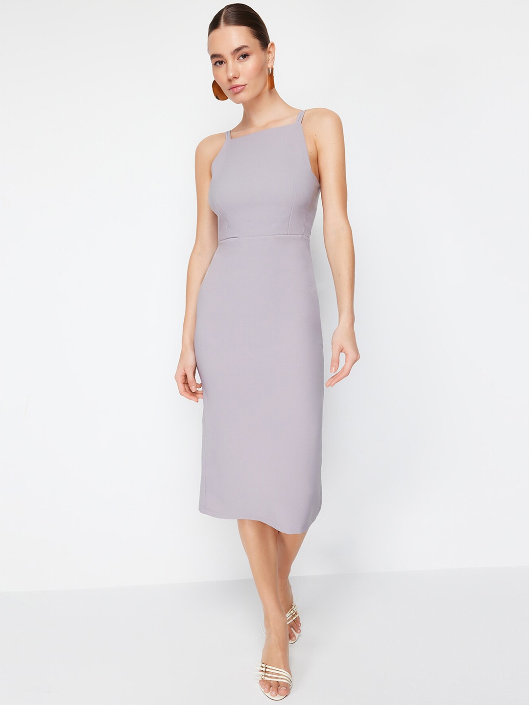 Buy Trendyol Shoulder Strap Sheath Midi Dress - Dresses for Women ...