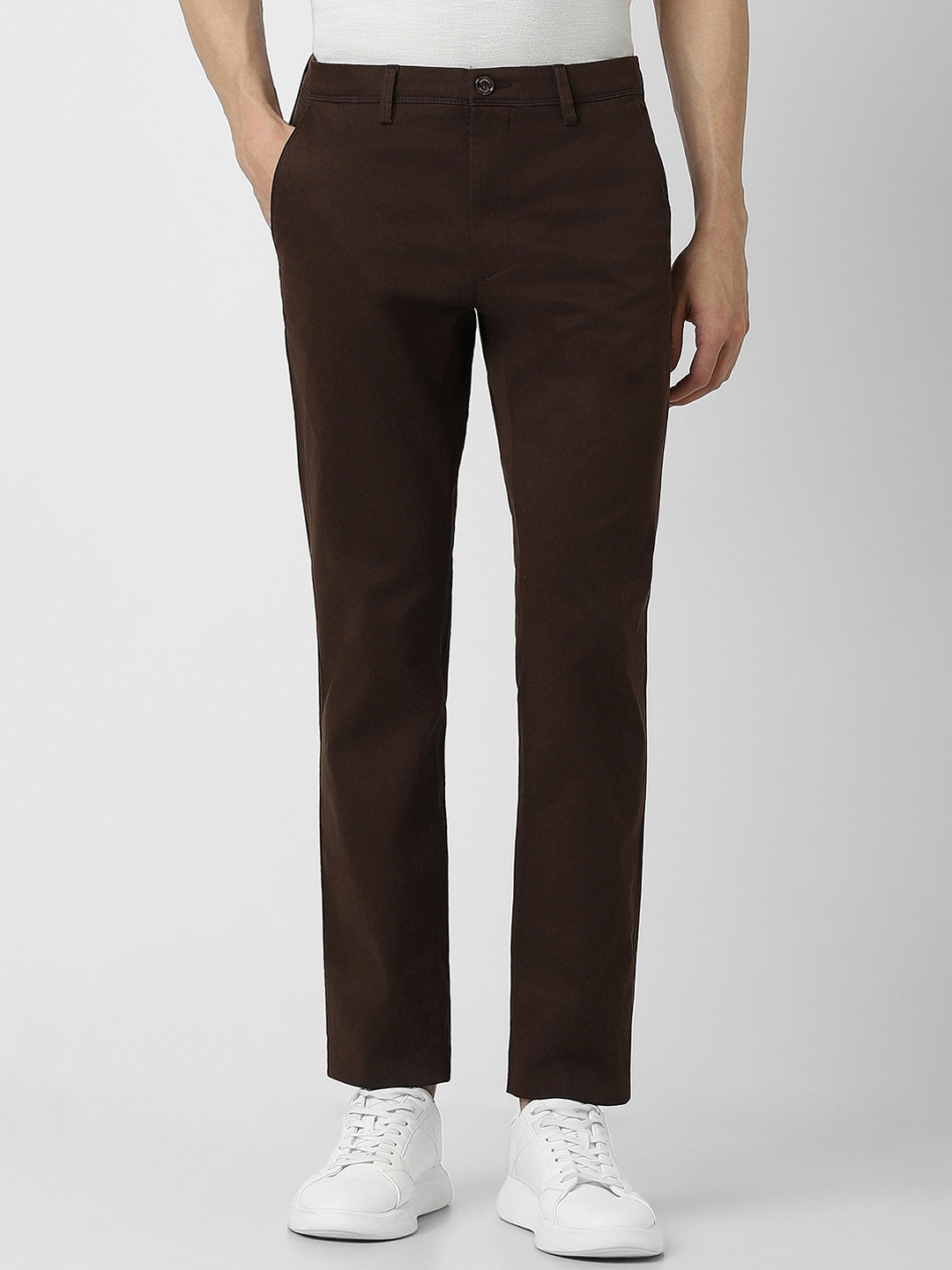 Buy Van Heusen Sport Men Slim Fit Mid Rise Cotton Trousers - Trousers ...