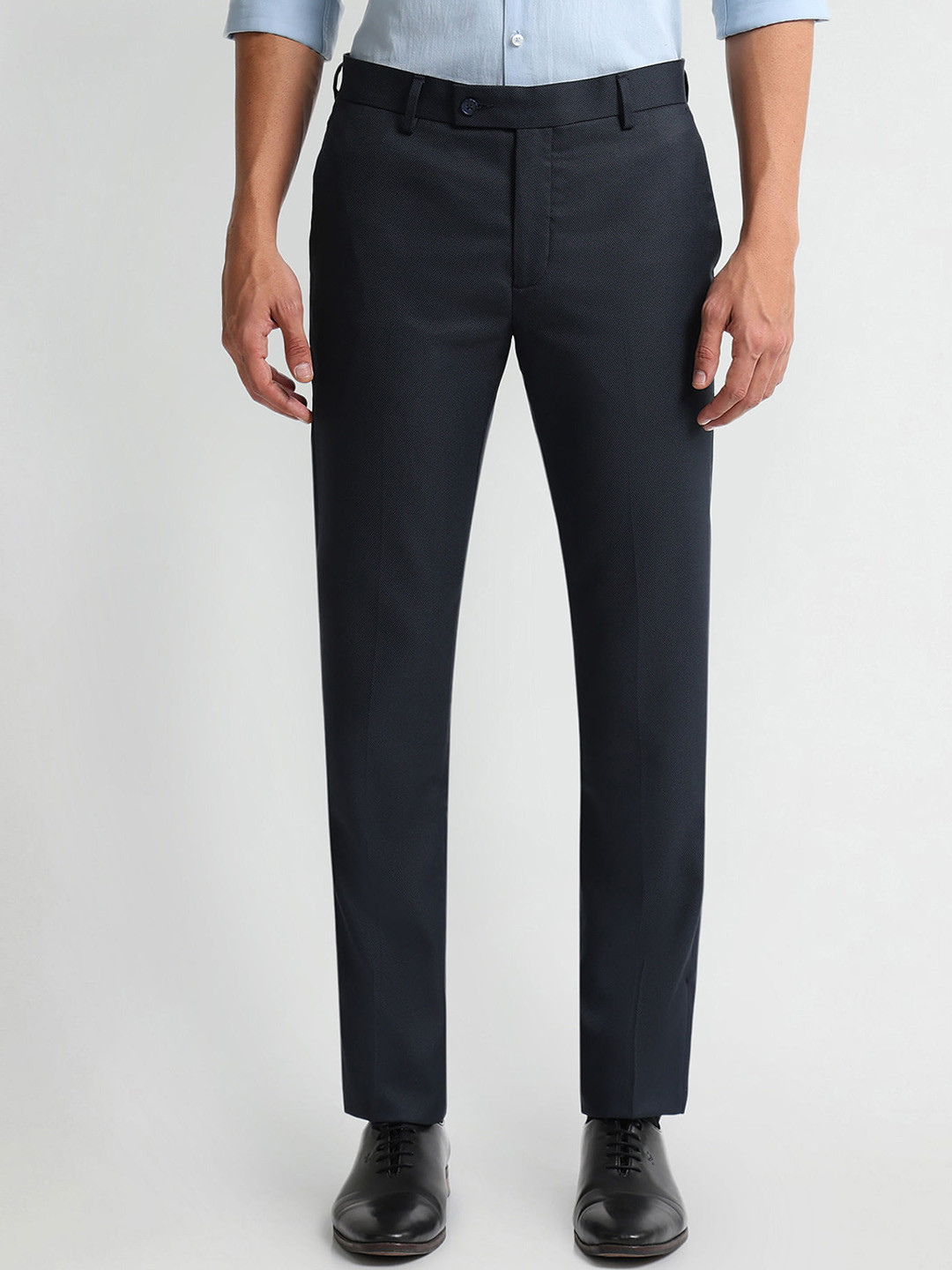 Buy Arrow Tapered Fit Mid Rise Formal Trousers - Trousers for Men ...