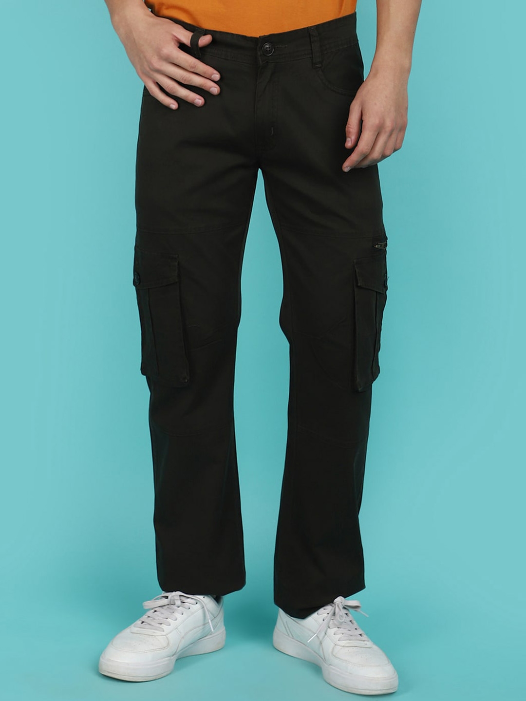 Buy V Mart Men Mid Rise Regular Fit Cargo Jogger Trouser - Trousers for ...