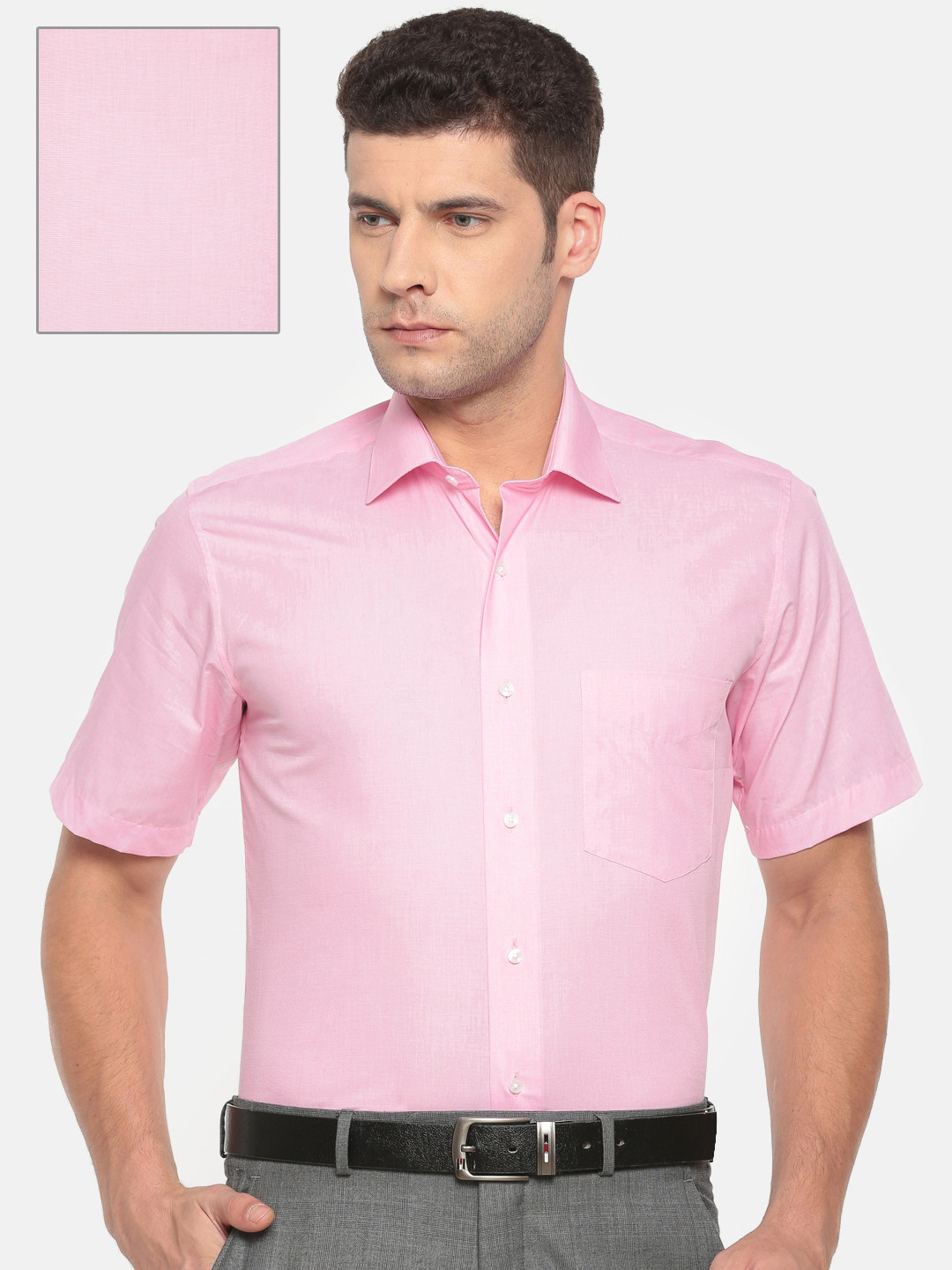 Buy Van Heusen Men Pink Custom Fit Solid Formal Shirt Shirts for Men