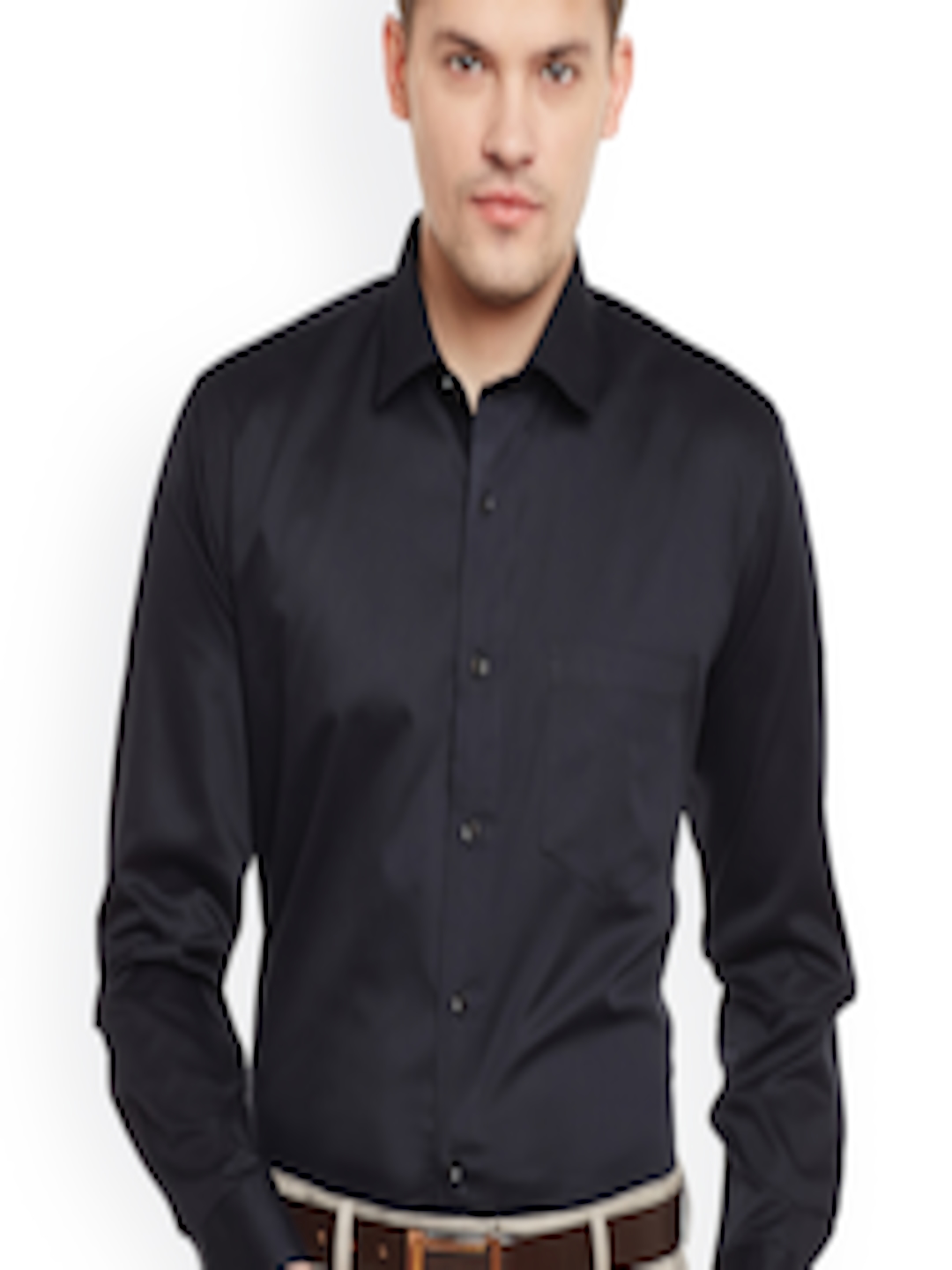 Buy LaMODE Men Black Comfort Regular Fit Solid Formal Shirt - Shirts ...