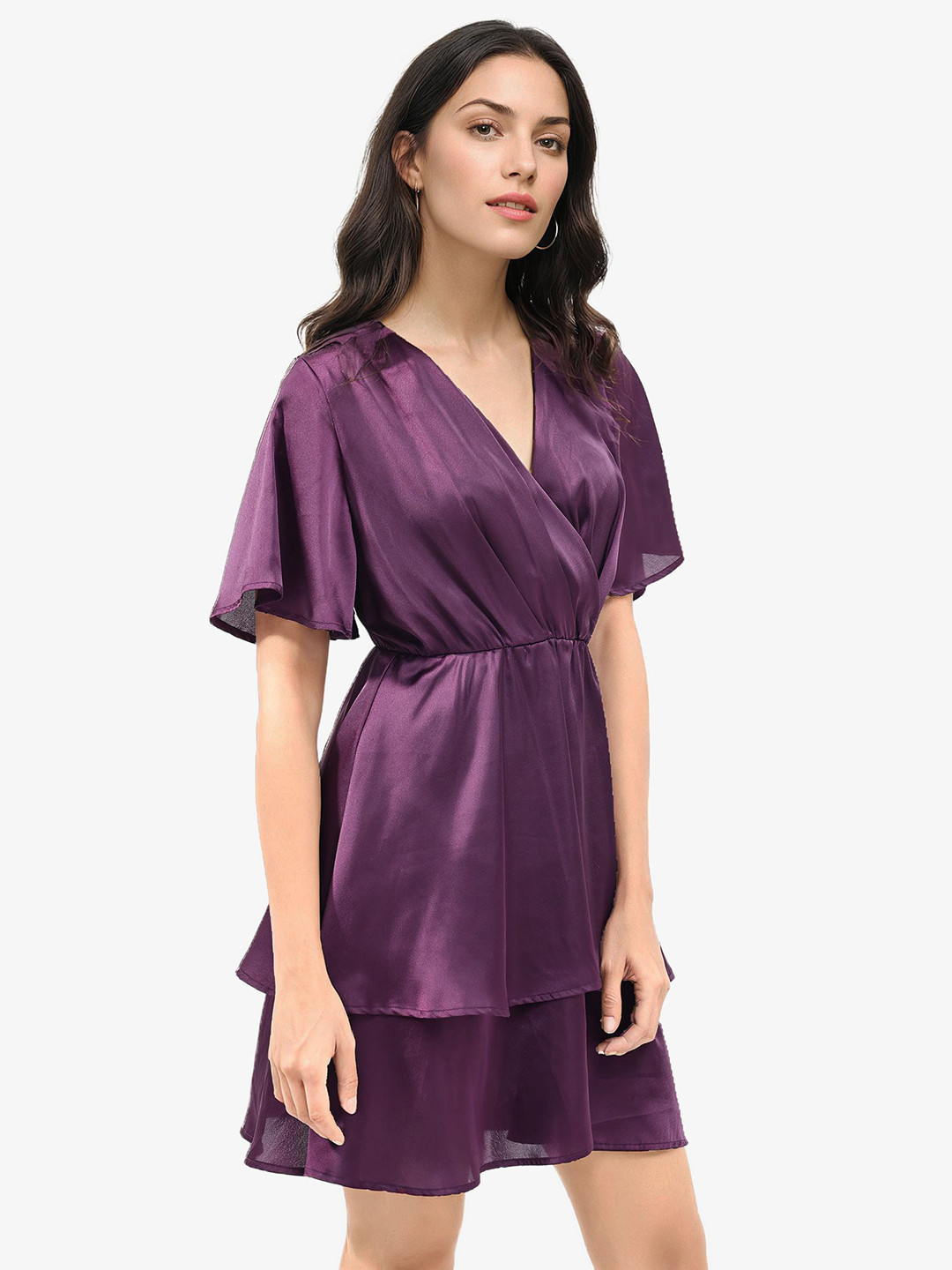 Buy RAREISM V Neck Flared Sleeves Fit & Flare Dress - Dresses for Women ...