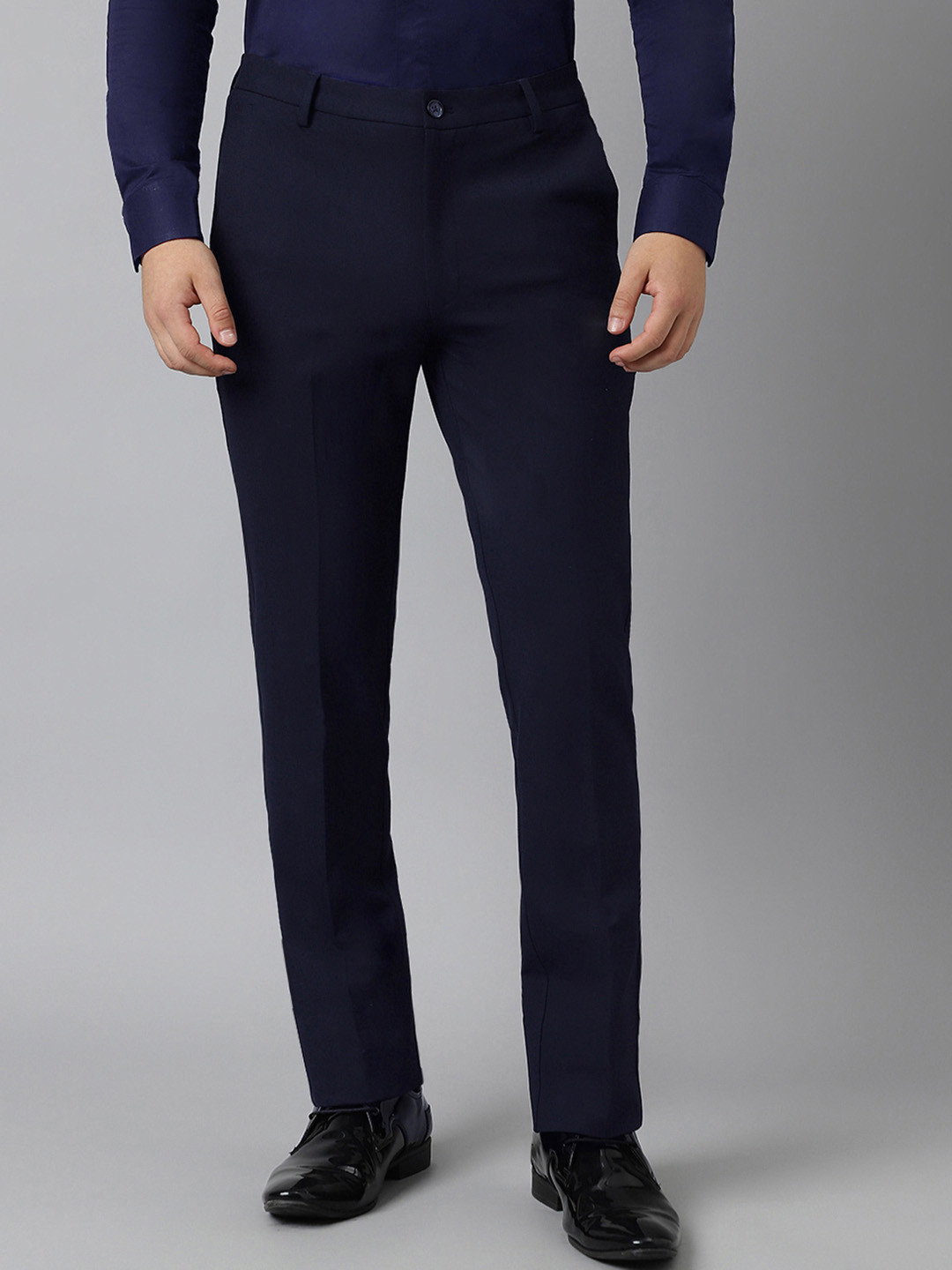Buy SUBTRACT Men 4 Way Stretch Flex Waist Slim Fit Formal Trousers ...