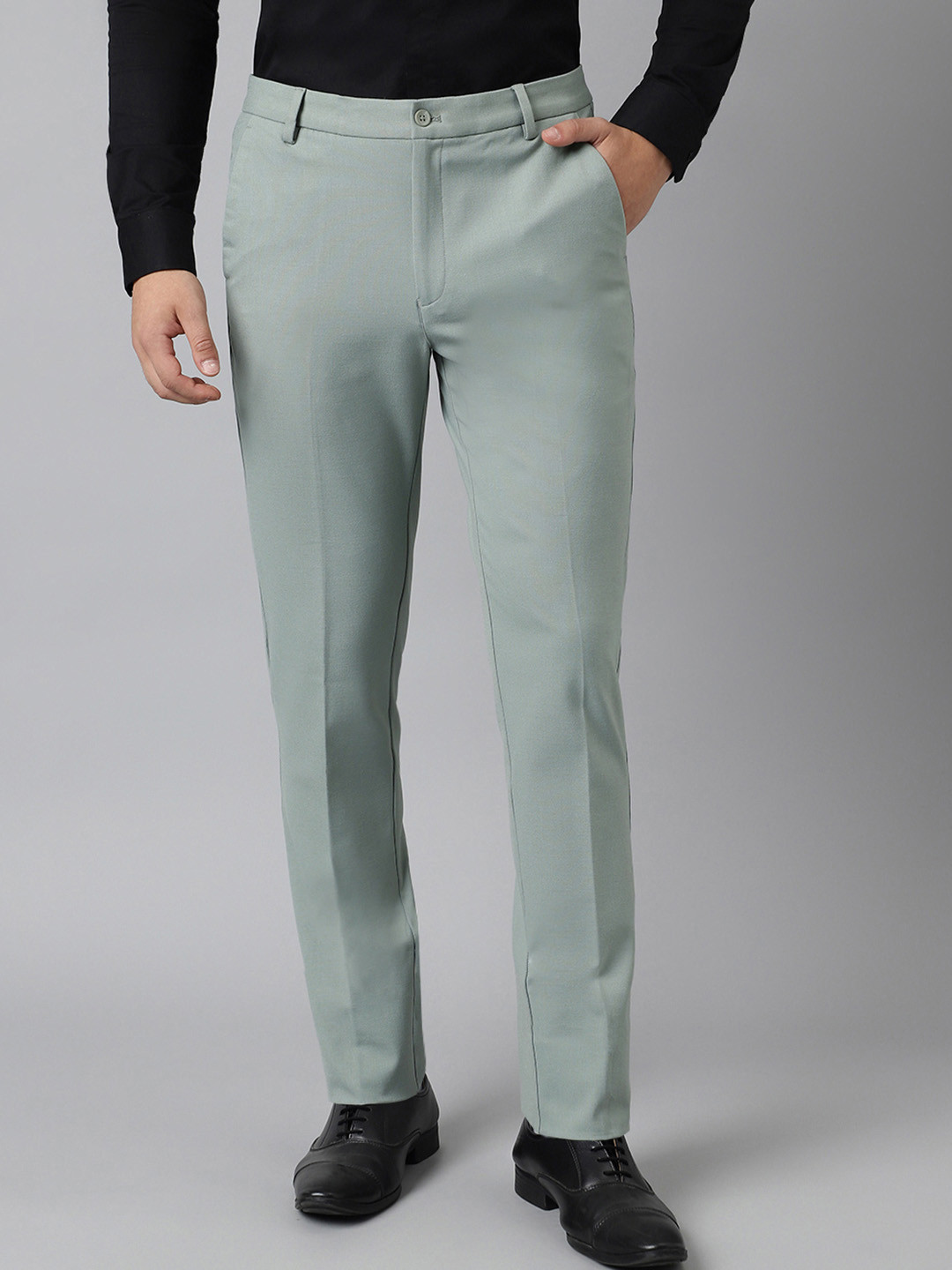 Buy SUBTRACT Men 4 Way Stretch Flex Waist Slim Fit Formal Trousers ...