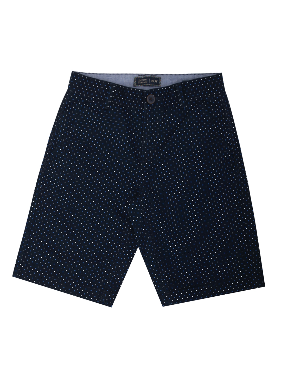 Buy Indian Terrain Boys Navy Blue Printed Regular Fit Shorts - Shorts ...