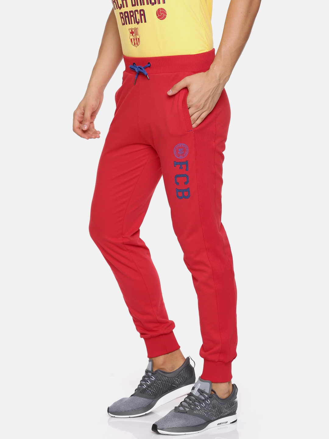 gym red joggers