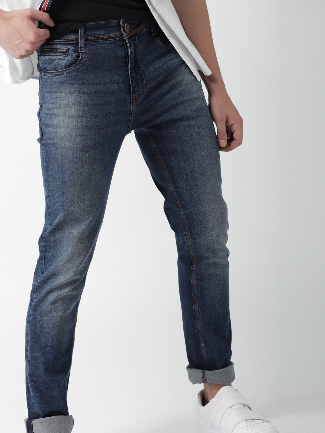 Buy Harvard Men Blue Skinny Fit Mid Rise Clean Look Stretchable Jeans ...