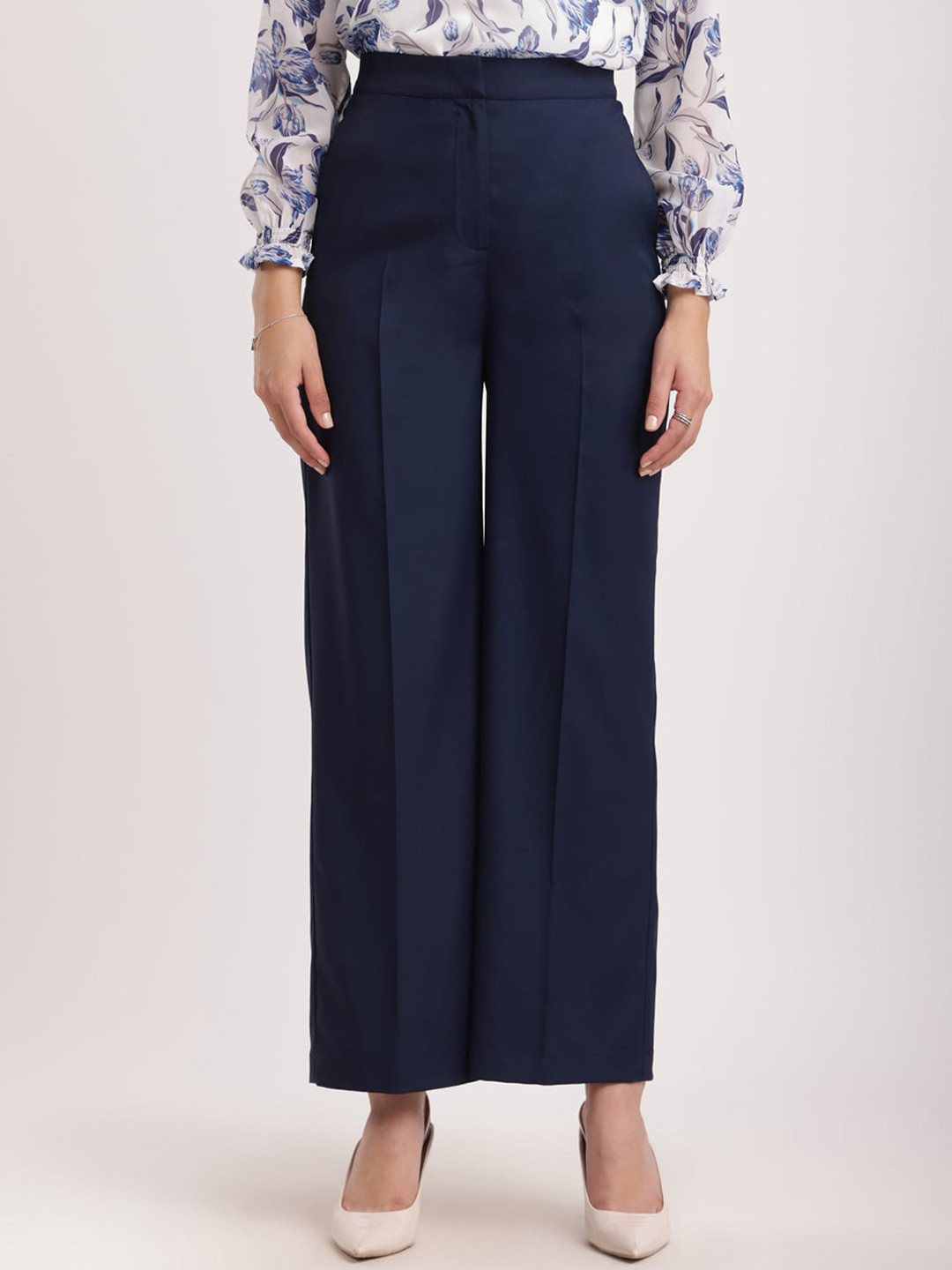 High Waisted Pleated Trousers for Women - Rossana