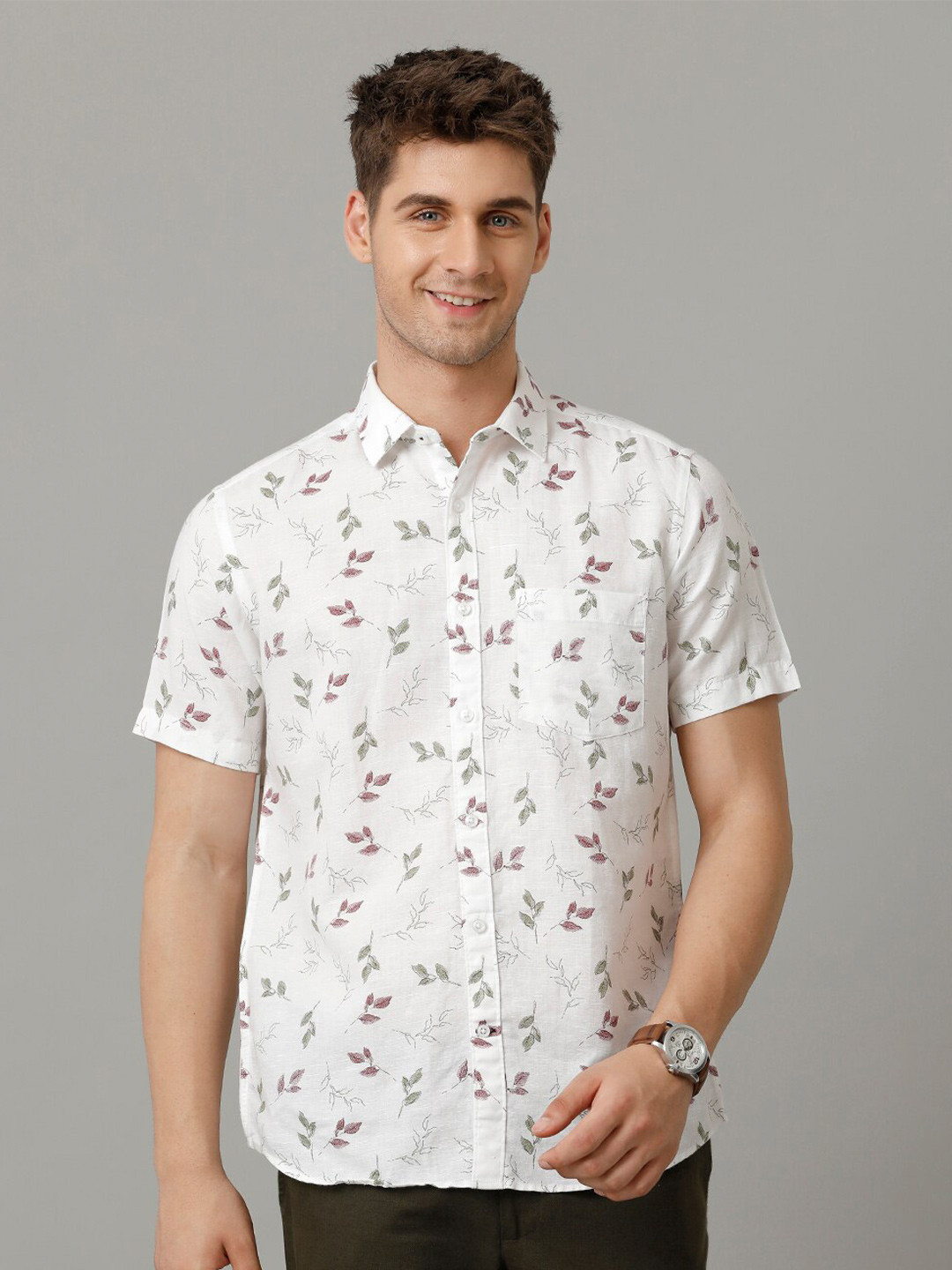 Buy Linen Club Men Contemporary Floral Opaque Printed Casual Shirt Shirts for Men 28912510