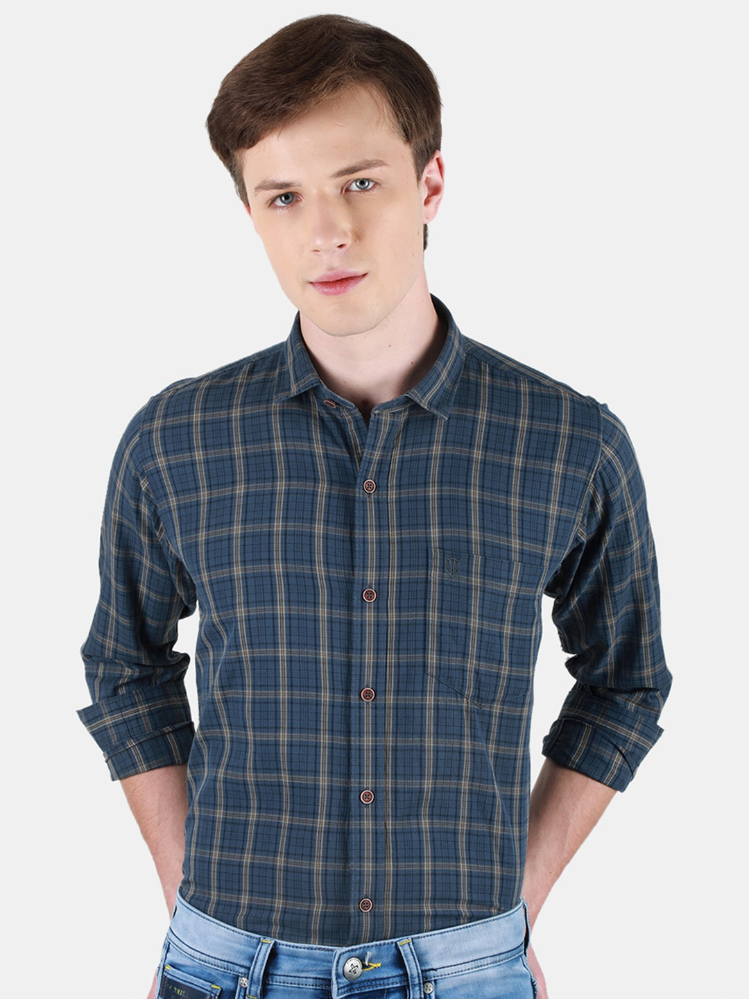 Buy Duke Men Slim Fit Tartan Checks Opaque Checked Casual Shirt