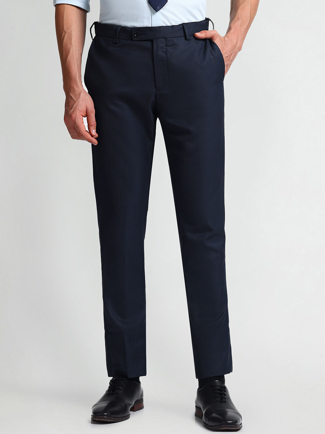 Buy Arrow Men Slim Fit Mid Rise Formal Trousers - Trousers for Men ...