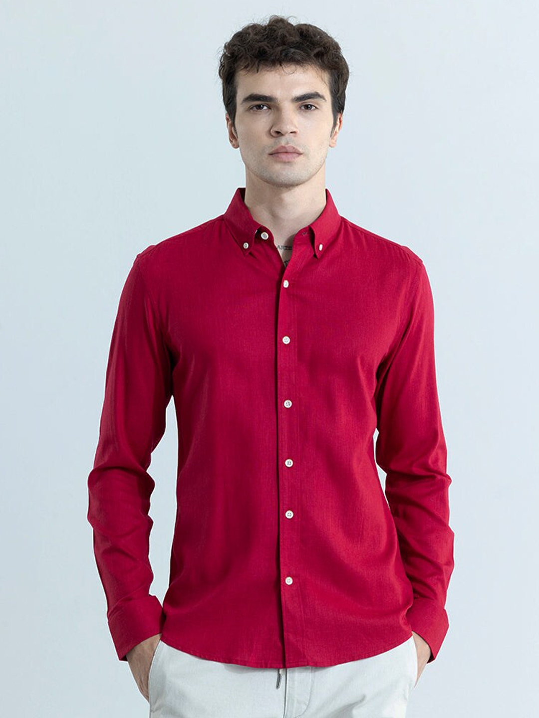 Buy Snitch Classic Slim Fit Button Down Collar Casual Shirt - Shirts ...