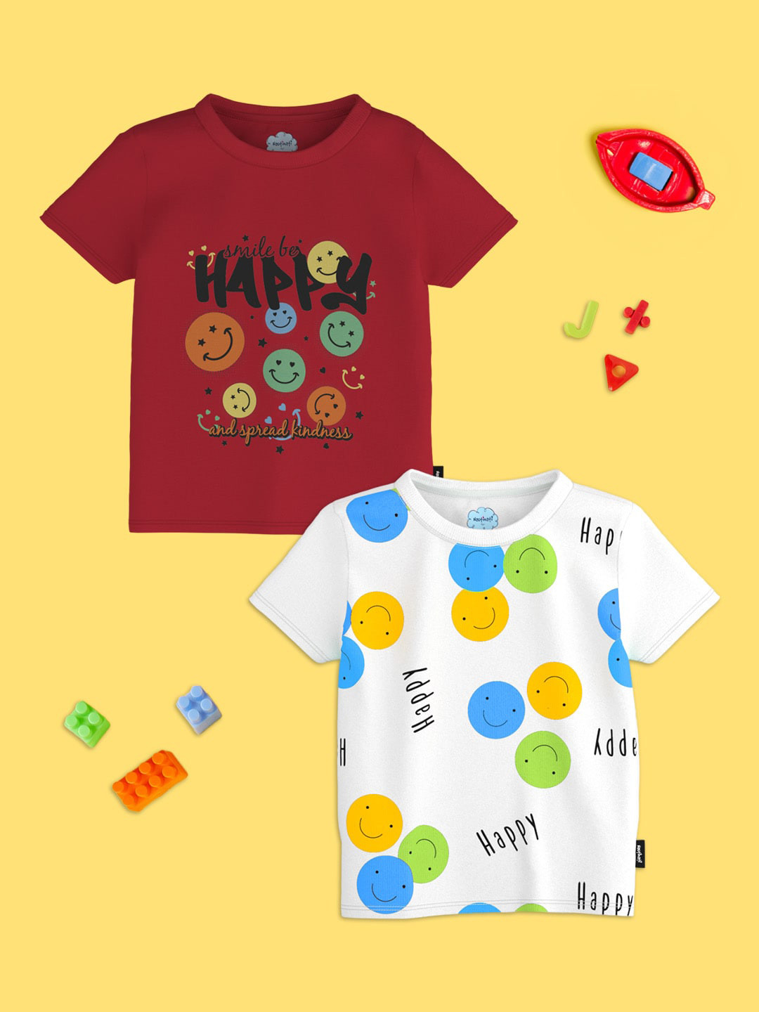 Buy Nauti Nati Boys Pack Of 2 Printed Bio Finish Pure Cotton T Shirts ...