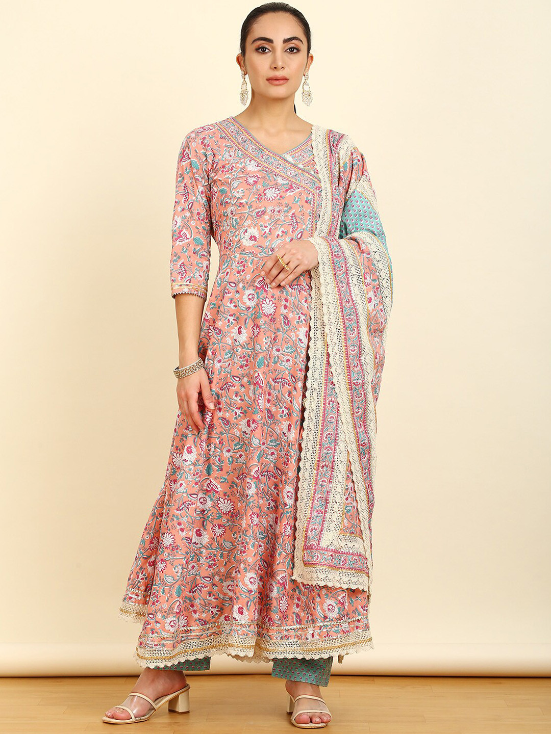 Prisha Angrakha Style cotton Silk Kurta (With Add- on Bottom) main image 0
