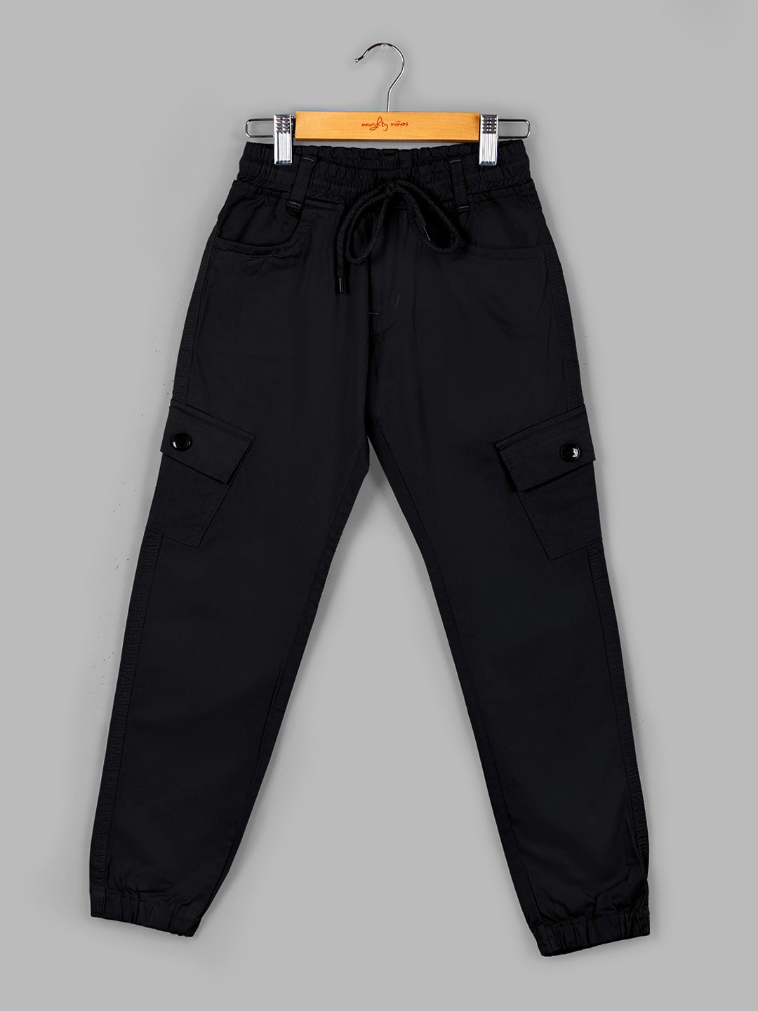 Women's Purple Solid Loose Fit Cargos Trouser