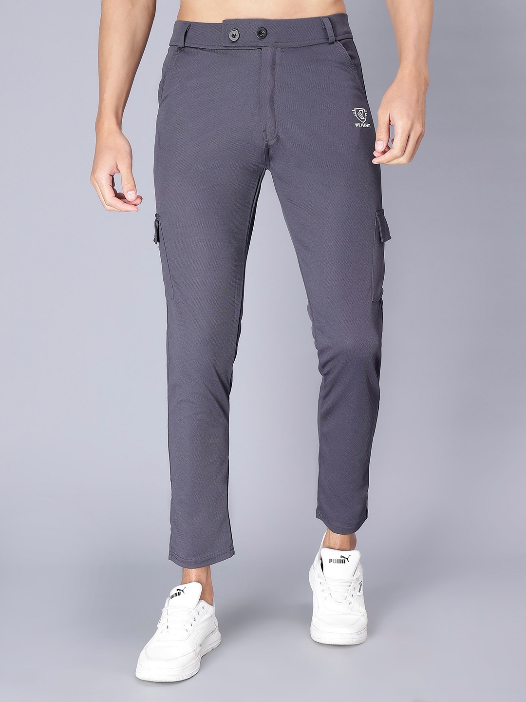 Buy WE PERFECT Men Relaxed Mid Rise Regular Fit Cargo Trouser ...