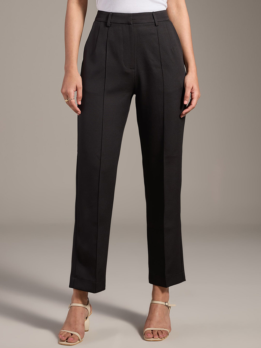 Slim Highrise Trousers - Black main image 1