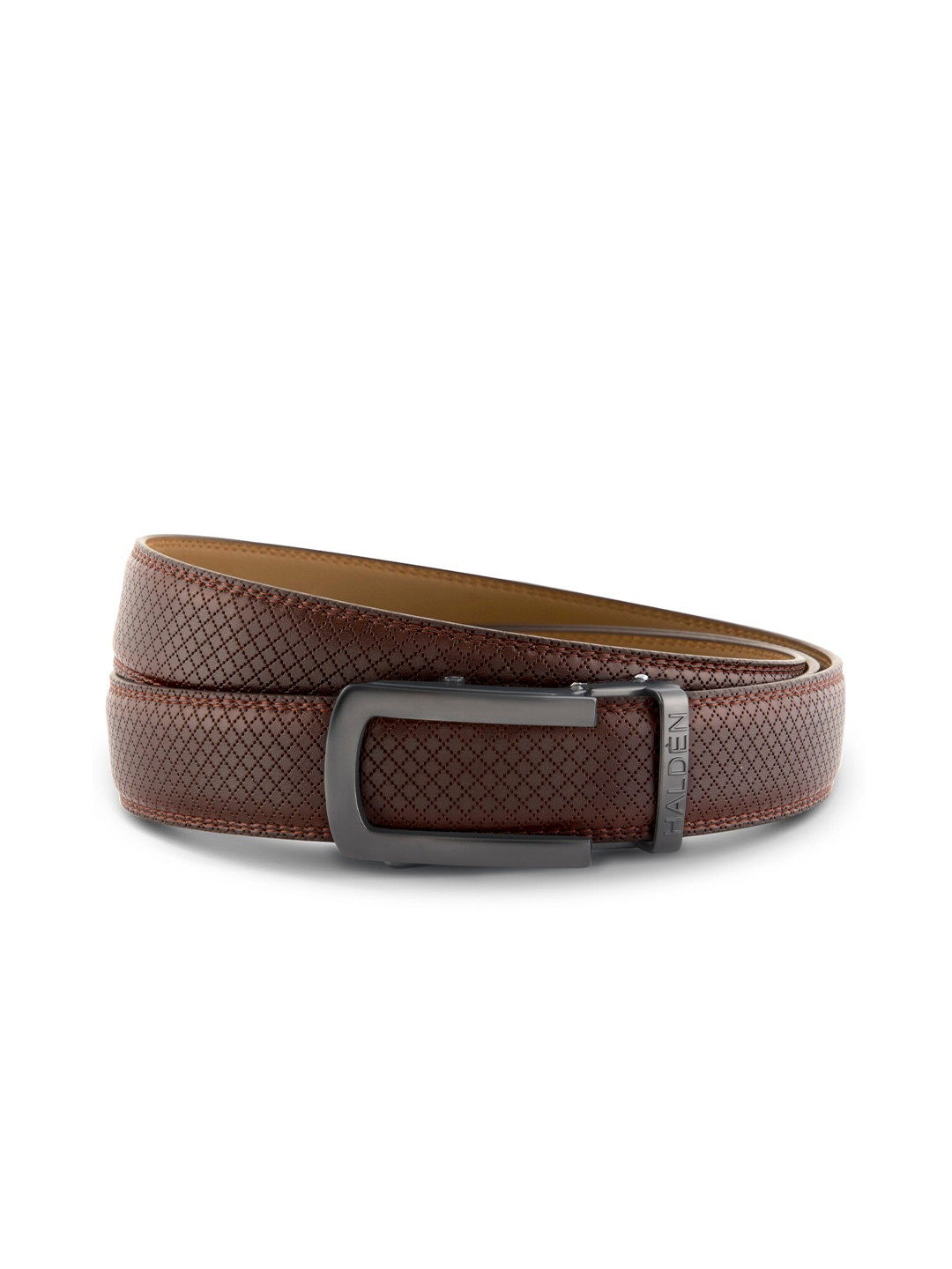 HALDEN Men's THEO Ratchet Belt - Magnetic Buckle, Tan Leather, Fits Up To 44 Inch Waist - View #5
