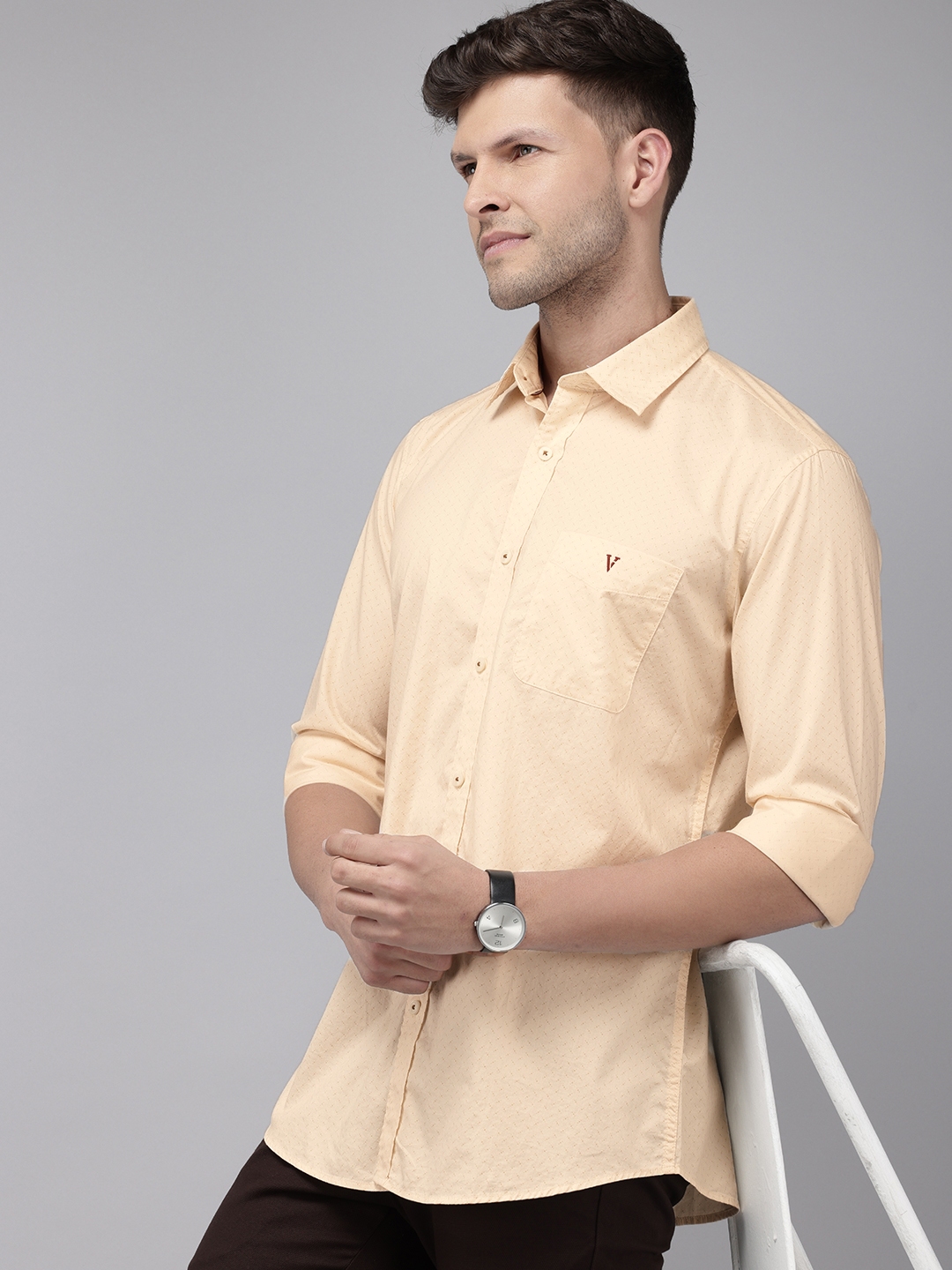 Buy Van Heusen Sport Pure Cotton Slim Fit Geometric Printed Casual ...
