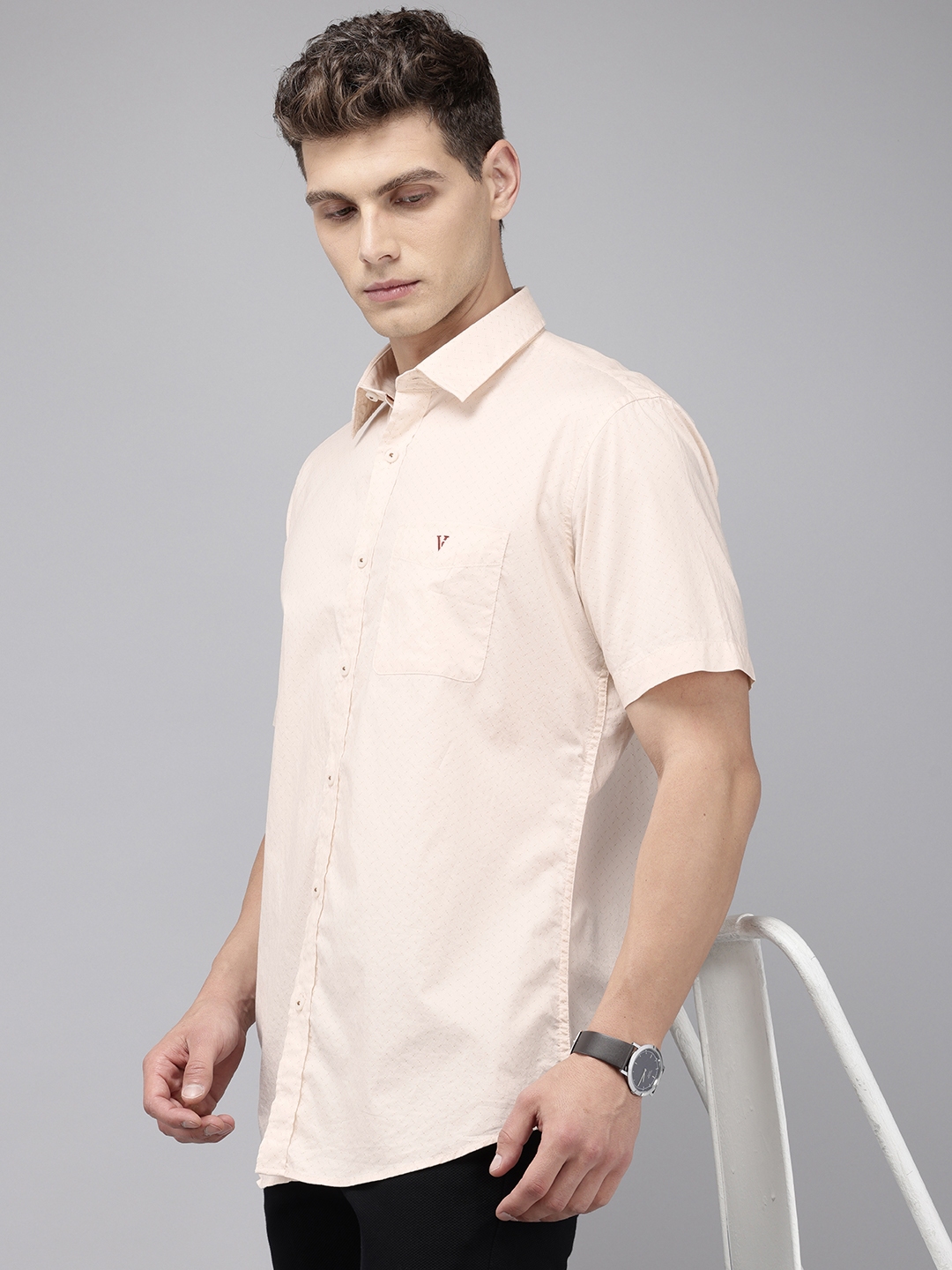 Buy Van Heusen Sport Pure Cotton Slim Fit Geometric Printed Casual ...