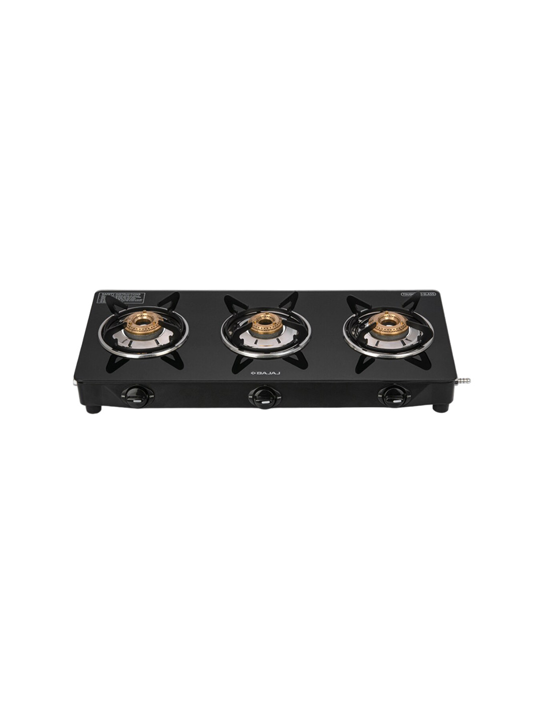 Buy Bajaj Black UCX 3B Powder Coated Glasstop 3 Burner Gas Stove Gas