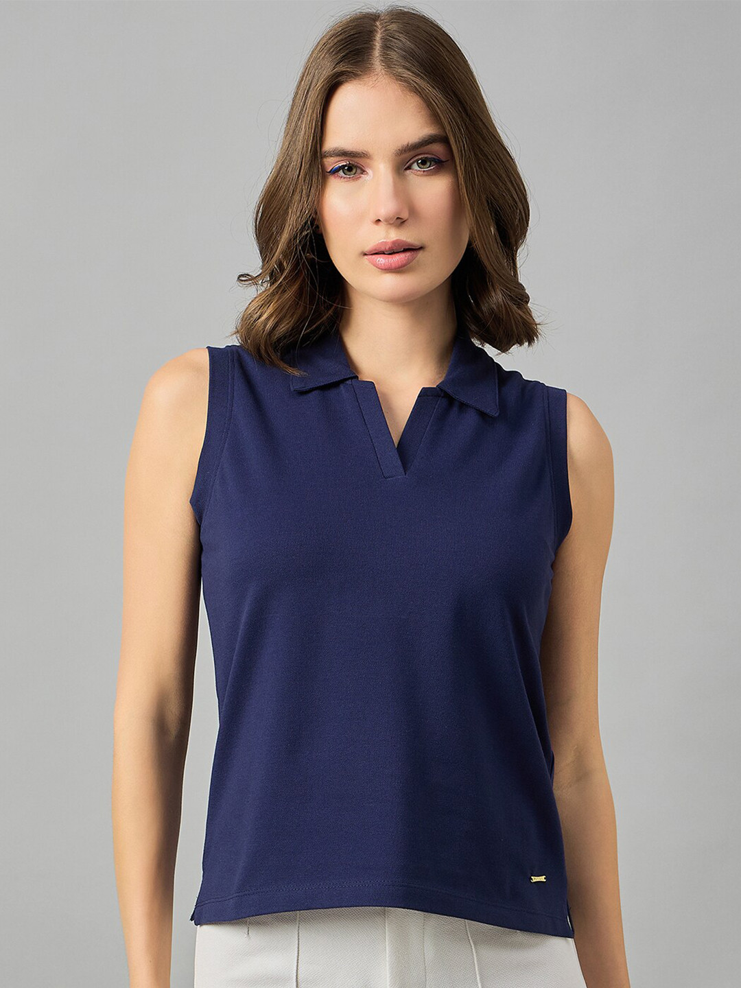 Buy FEMEA Polo Collar Sleeveless T Shirt - Tshirts for Women 29228646 ...