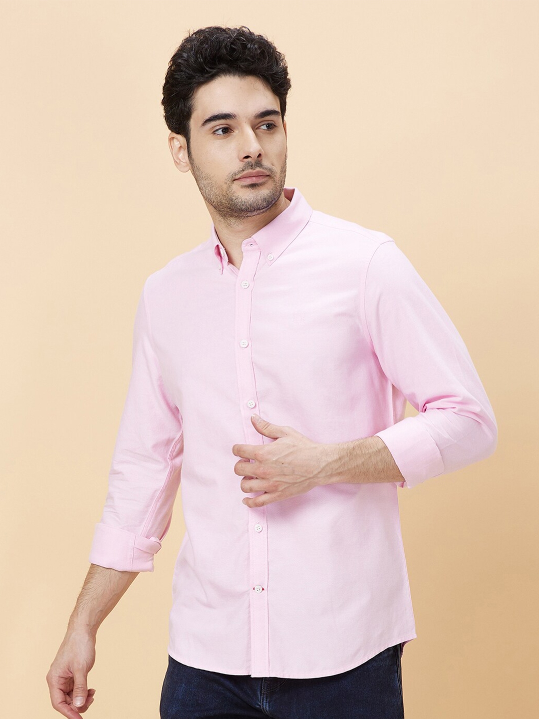 Buy Being Human Slim Fit Button Down Collar Opaque Casual Shirt ...