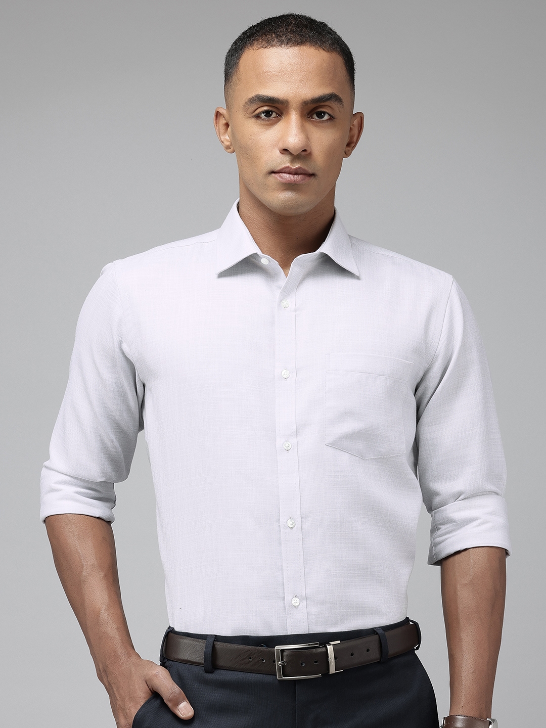 Buy Park Avenue Slim Fit Self Design Opaque Formal Shirt - Shirts for ...