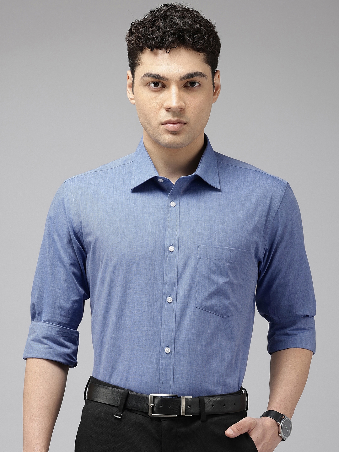Buy Park Avenue Slim Fit Cutaway Collar Pure Cotton Formal Shirt ...