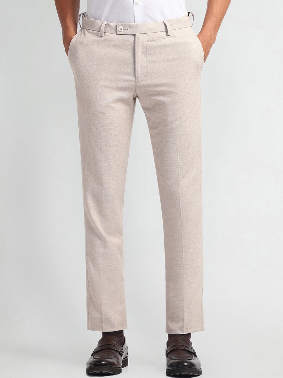 Buy Arrow Men Slim Fit Mid Rise Formal Trouser - Trousers for Men ...