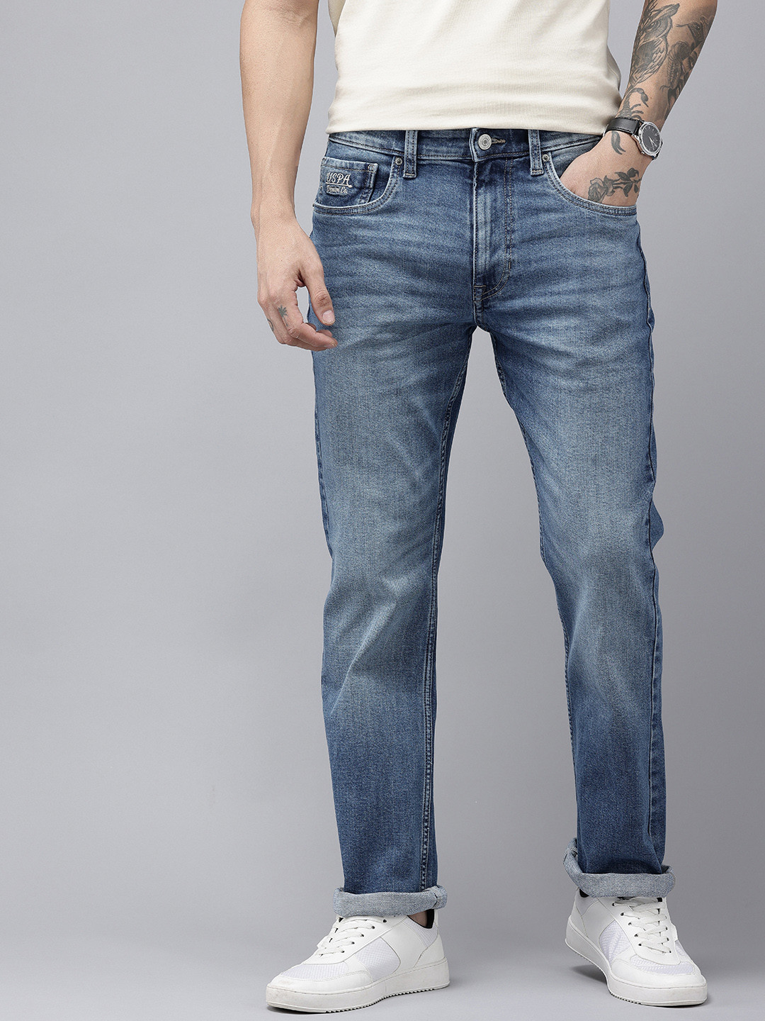 Buy U.S. Polo Assn. Denim Co. Men Connor Bootcut Light Fade Stretchable ...