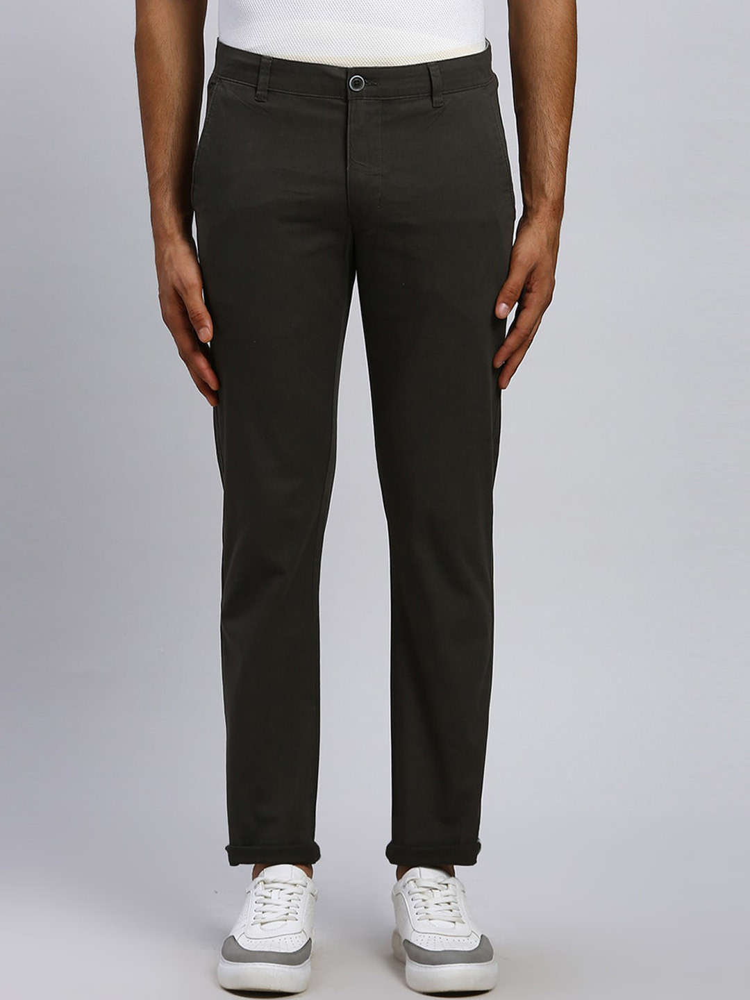 Buy Parx Tapered Fit Mid Rise Cotton Chinos Trousers - Trousers for Men ...