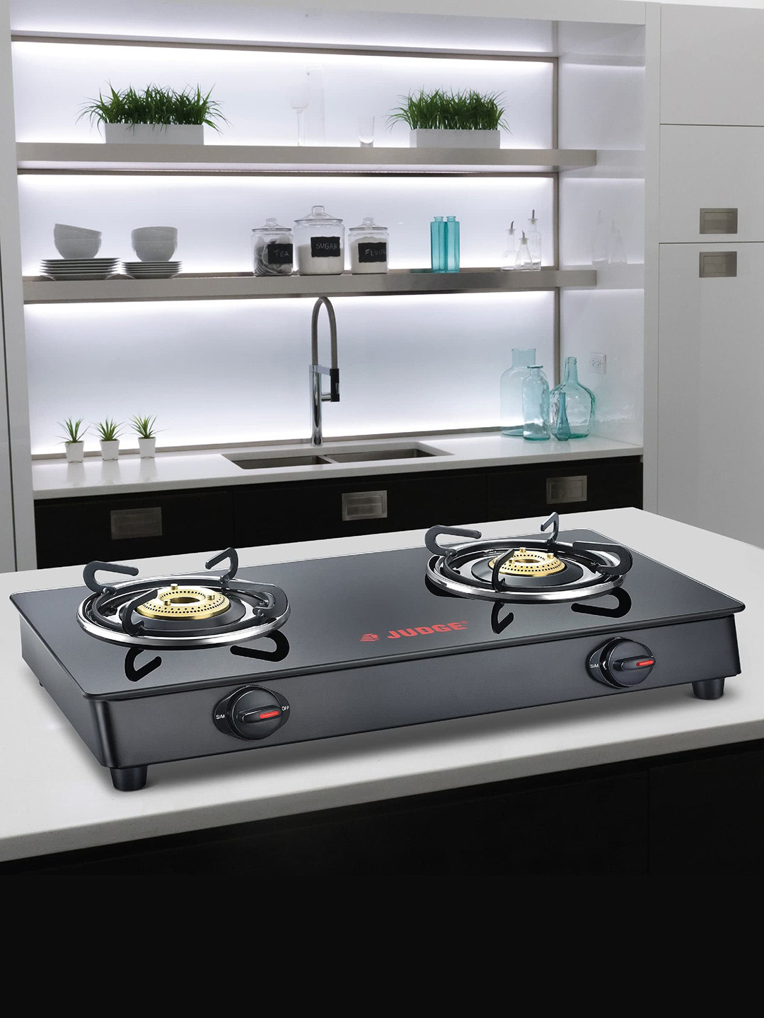 Buy JUDGE By Prestige Aura Black 2 Burners Manual Gas Stove Gas Stove
