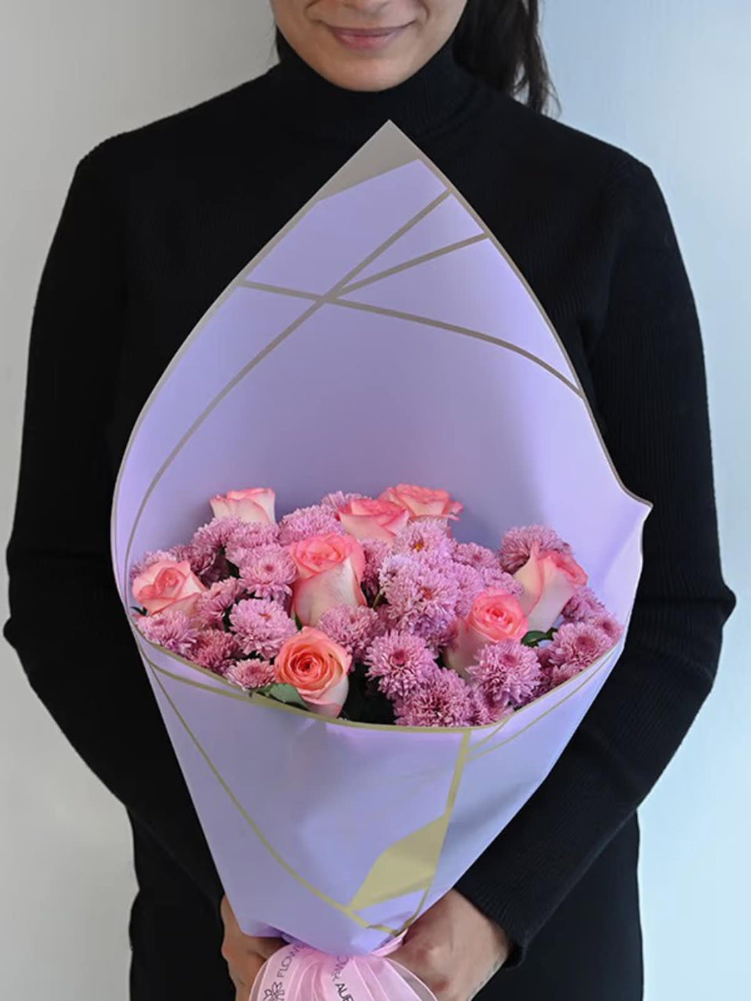 Buy Floweraura Pink 13 Pieces Rose & Daisy Flowers Bouquet - Fresh ...