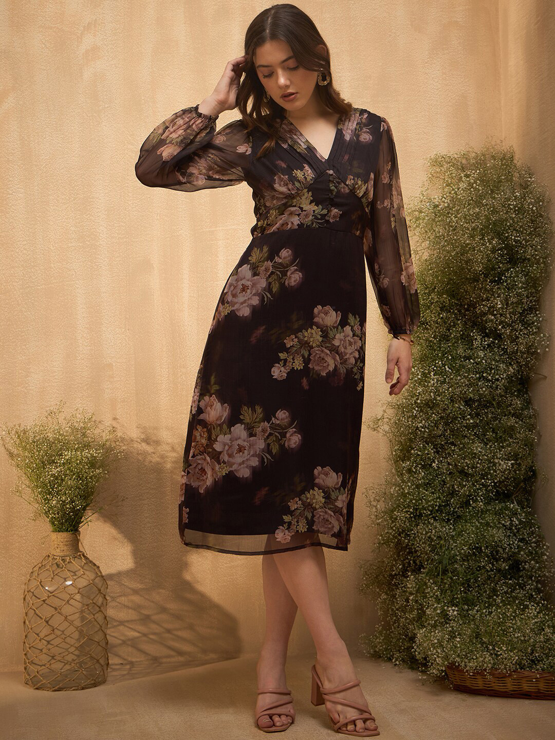 Claire | Women’s Sophisticated Draped Midi Dress main image 1