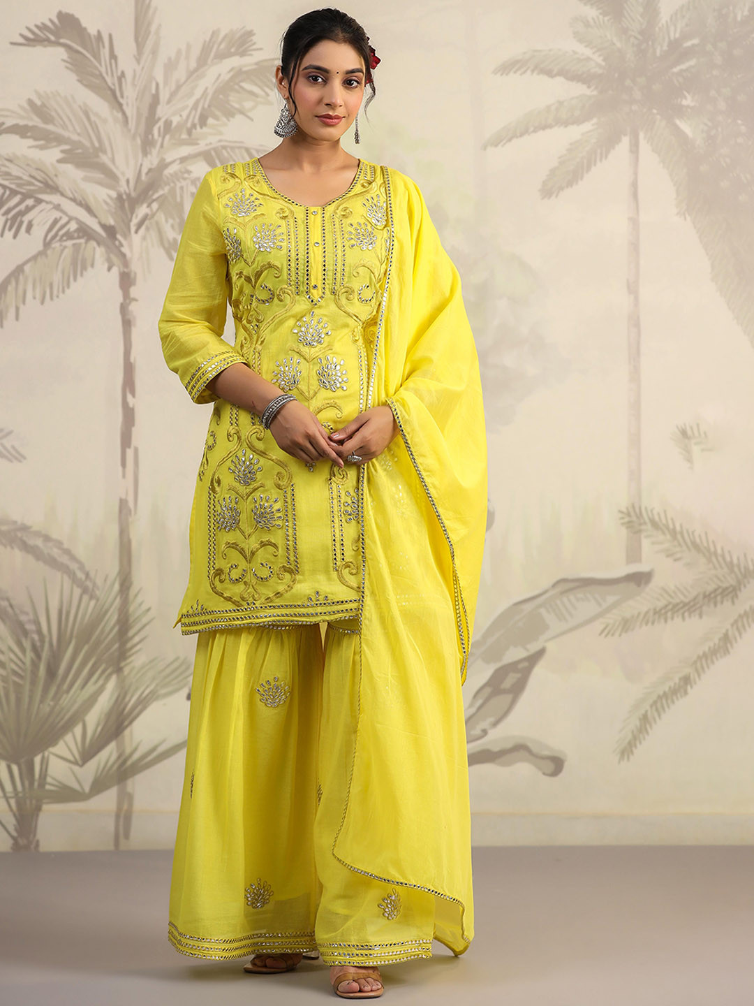 MULMUL MANIK KURTA-SHARARA & DUPATTA SET main image 1