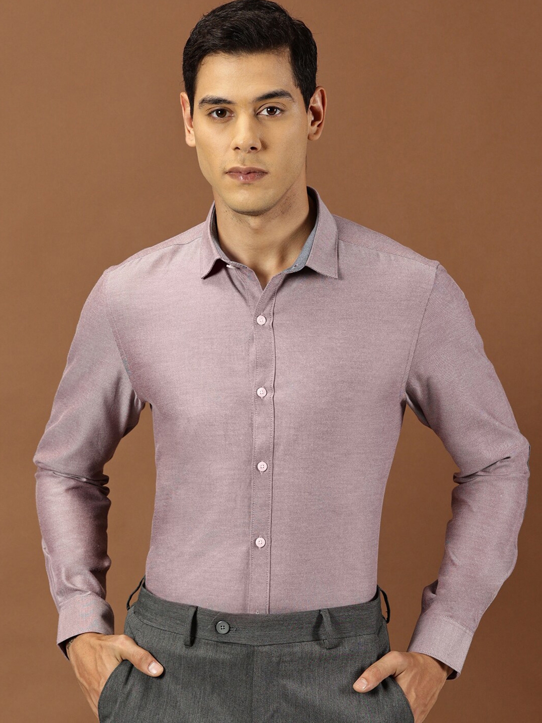Buy INVICTUS Original Slim Fit Spread Collar Cotton Formal Shirt ...