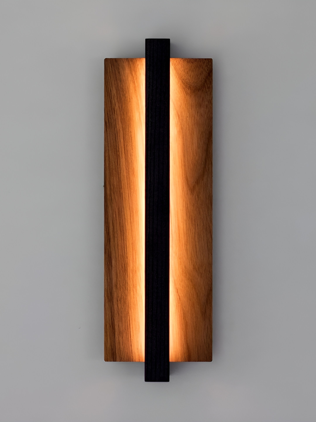 Buy Artica Brown & White Textured Wooden Rectangle Shaped Wall Lamp ...