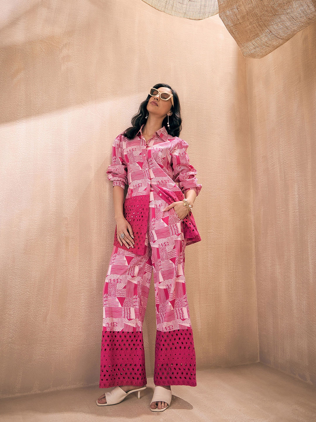 Buy Pink Paprika By SASSAFRAS Fuchsia Abstract Printed Pure Cotton ...
